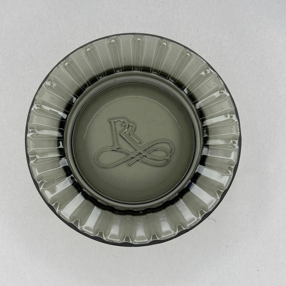 Vintage 1980's "RR" Logo - Ramada Renaissance Smokey Glass Ashtray